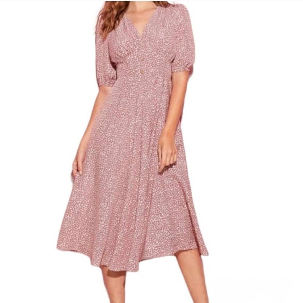 Floral Maxi Puff Sleeve Dress - S